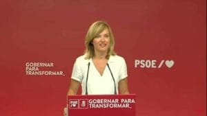 Pilar Alegría, en rueda de prensa | Foto: PSOE