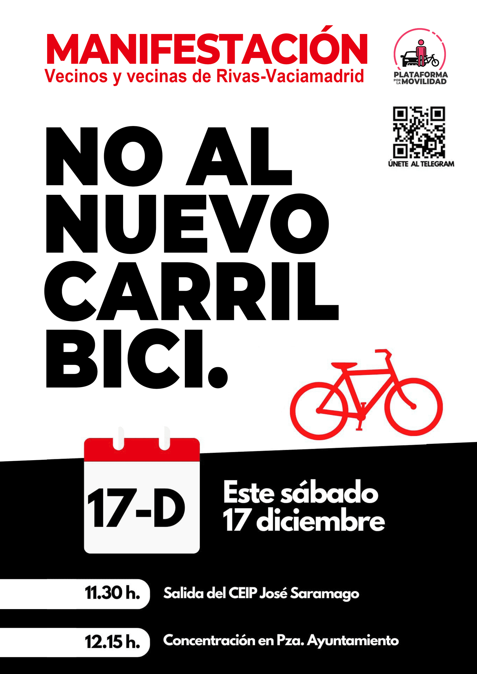 Convocatoria No al Nuevo Carril Bici