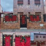 Nuestro rincón navideño Lugar: Calle Simone de Beauvoir, 40 Materiales utilizados: Guirnaldas creadas a mano a partir de bolas, flores de goma eva hechas también a mano, lazos, tul rojo, luces led