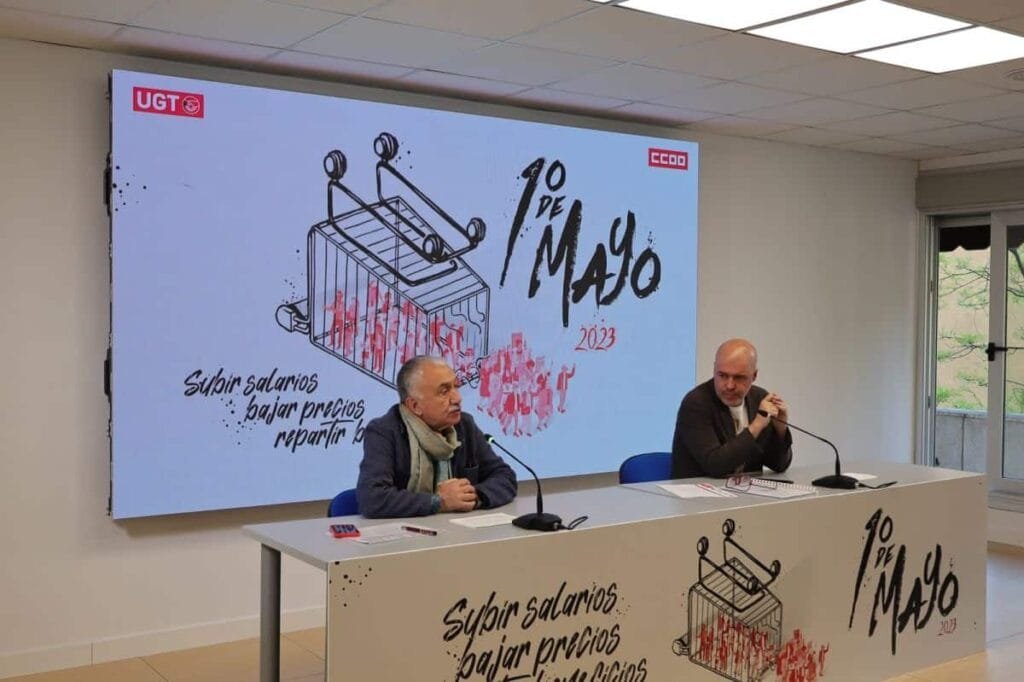 Pepe Álvarez y Unai Sordo en la rueda de prensa de este jueves | Foto de UGT