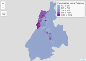 Voto a Podemos - IU- AV en Rivas en las Elecciones Autonómicas de 2023