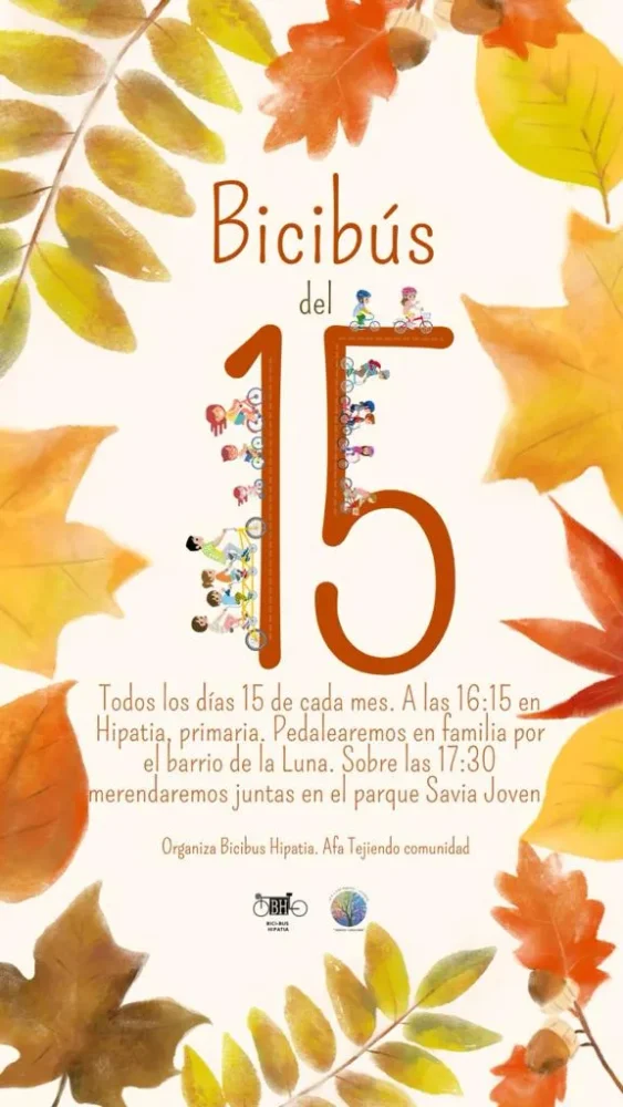 Las familias del hipatia invitan al 'BiciBus del 15'