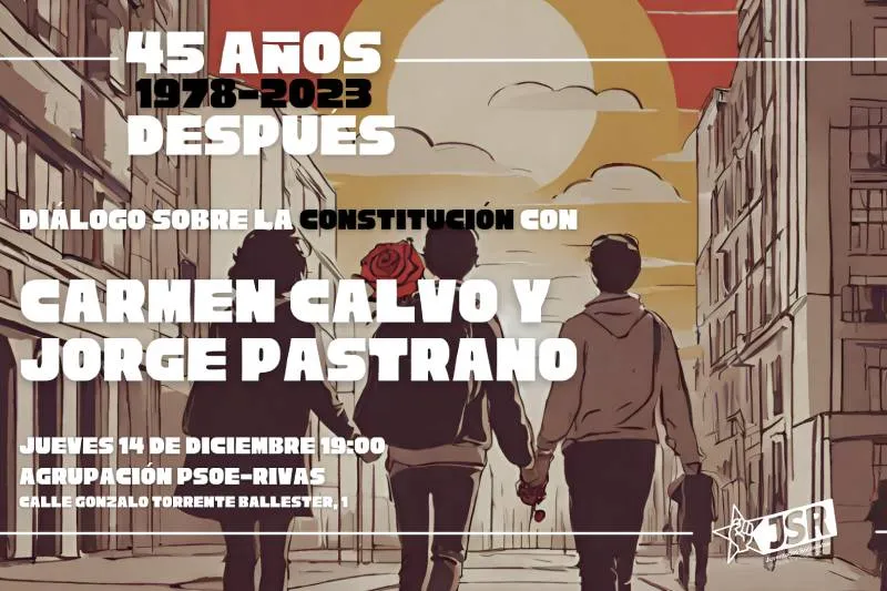 Carmen Calvo y Jorge Pastrano dialogan sobre la Constitución en Rivas