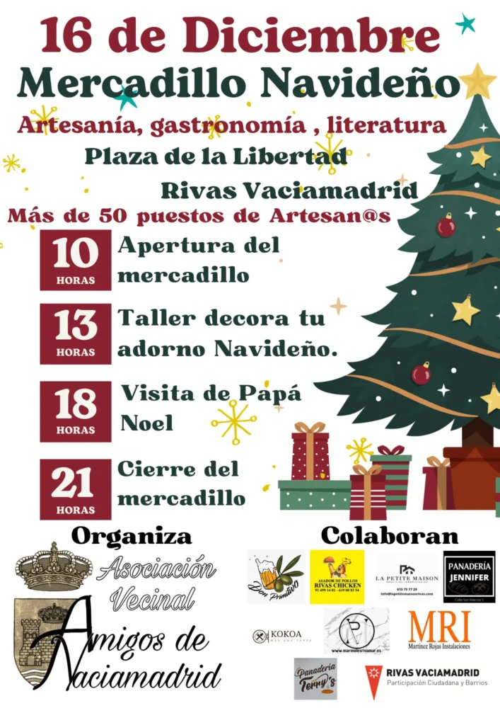Mercadillo navideño 2023 Amigos de Vaciamadrid Mercadillo navideño en Rivas