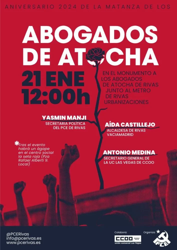 El PCE homenajea a los Abogados de Atocha en Rivas