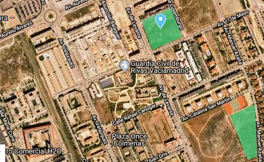 mapa-parcelas-colegio-e-IES-Rivas-Centro La Comunidad anuncia el Hispanidad "a partir de 2026"