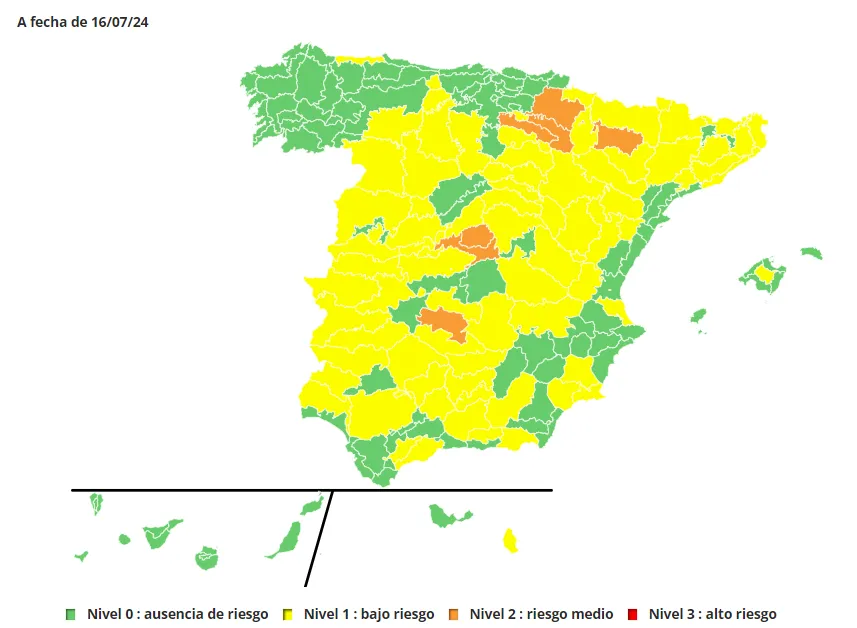 Previsión de riesgo medio en Rivas