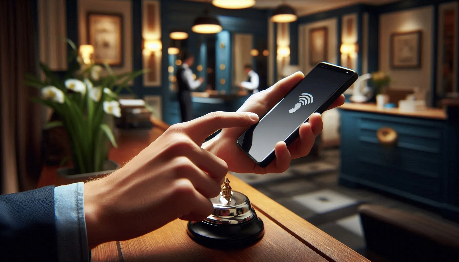 suena un móvil en la recepción de un hotel Parques y servicios turísicos: Datos de contacto