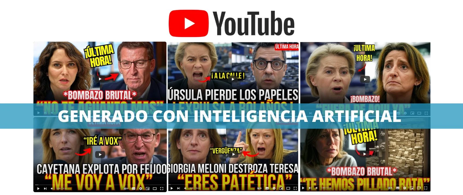 youtube-creado-con-ia-desinformacion-actualidad-politica-1739549205 Youtube aloja multitud de vídeos creados con IA que contribuyen a la desinformación