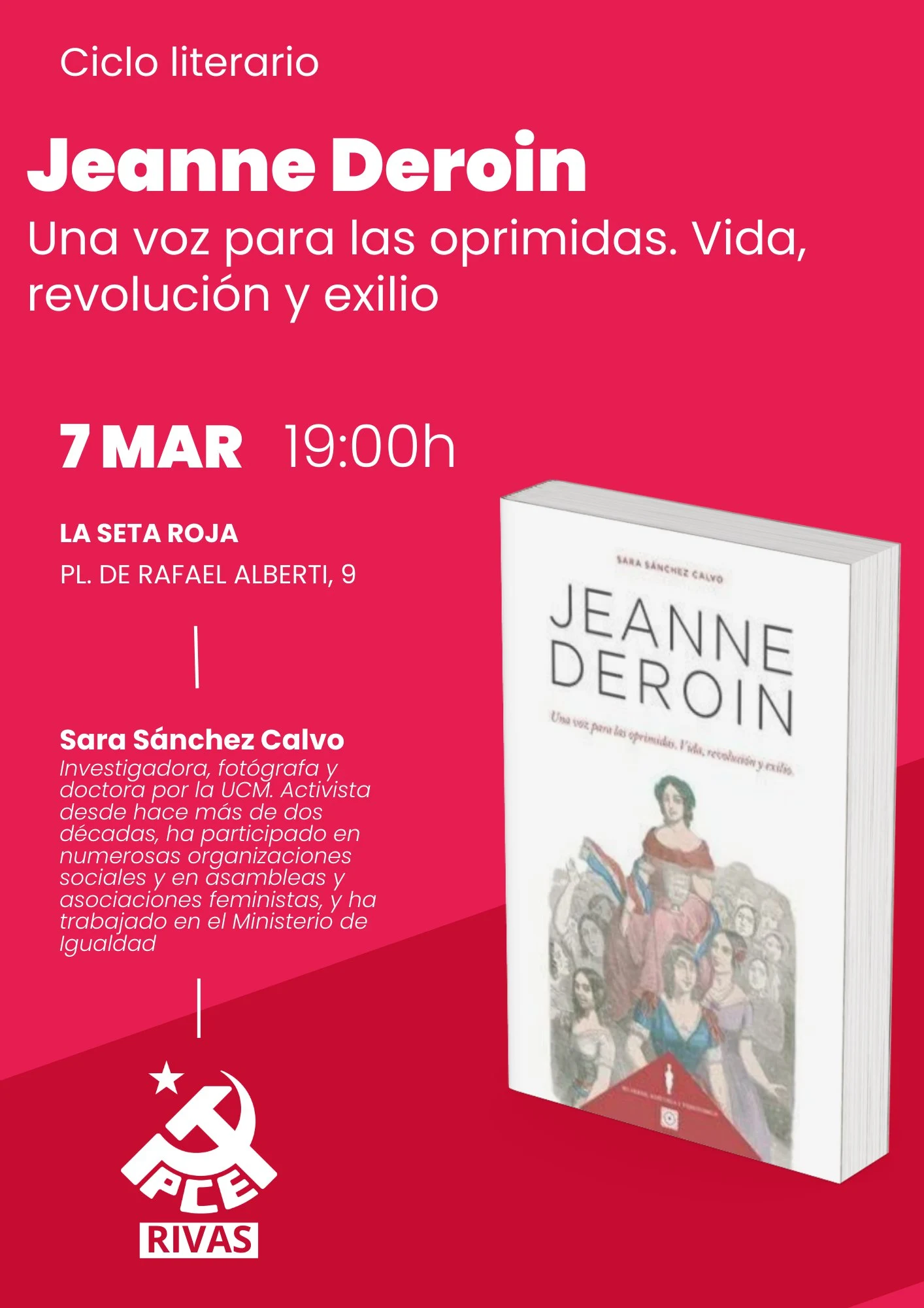 libro cartel jeanne deroin Jeanne Deroin, presentación libro