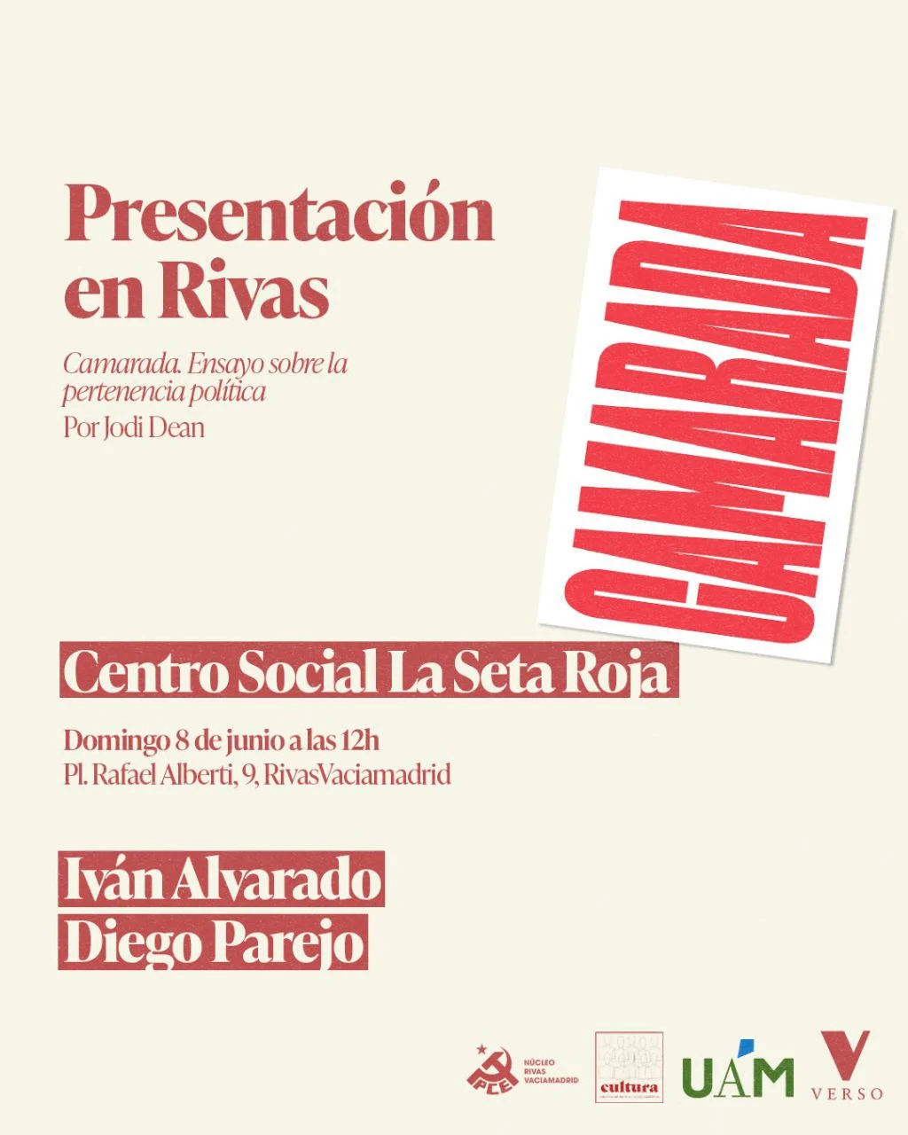 Cartel_CicloLiterario_Camarada "Camarada. Ensayo sobre la pertenencia política"