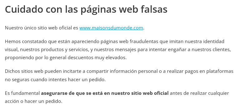 pagina web falsa