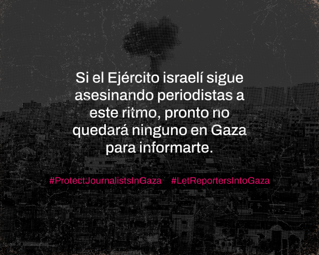 Texto en español sobre un fondo oscuro y pixelado: 