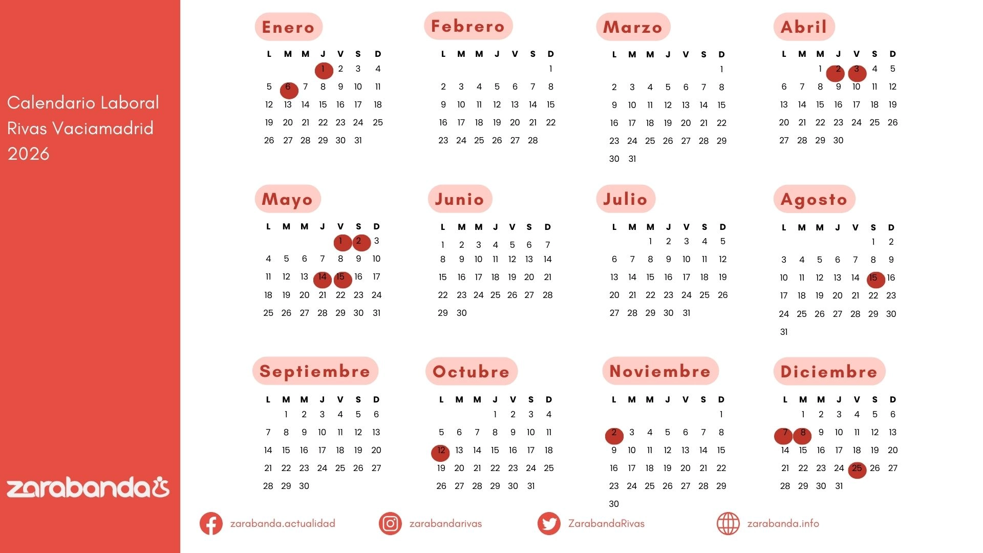 Calendario Laboral de Rivas 2026