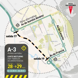 Corte total de la A-3 en Rivas