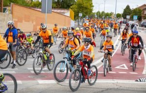 Participantes de la Fiesta de la Bicicleta de Rivas en una edición anterior