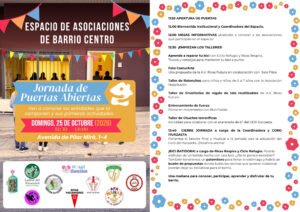Programa de la jornada de puertas abiertas del Espacio de Asociaciones del barrio Centro