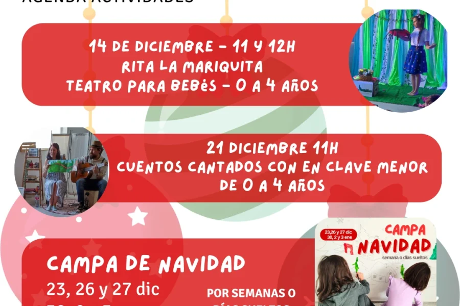 Programa de La Libélula, incluido el Campa de Navidad.