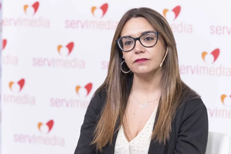 La alcaldesa de Rivas, Aida Castillejo, durante su entrevista | Foto de Servimedia
