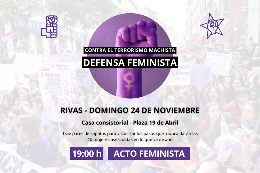 Acto feminista de Juventudes Socialistas de Rivas contra la violencia machista.