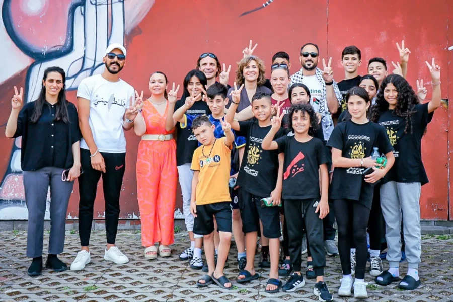 Doce niños y niñas palestinos en Rivas