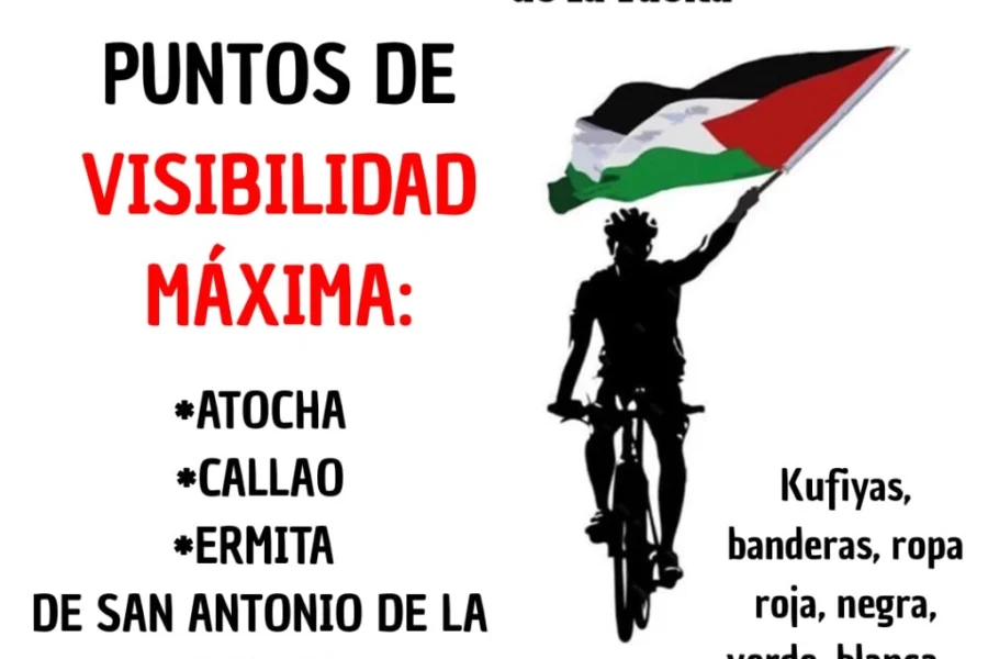 Movimientos pro Paz llaman a visibilizar a Palestina en La Vuelta Ciclista