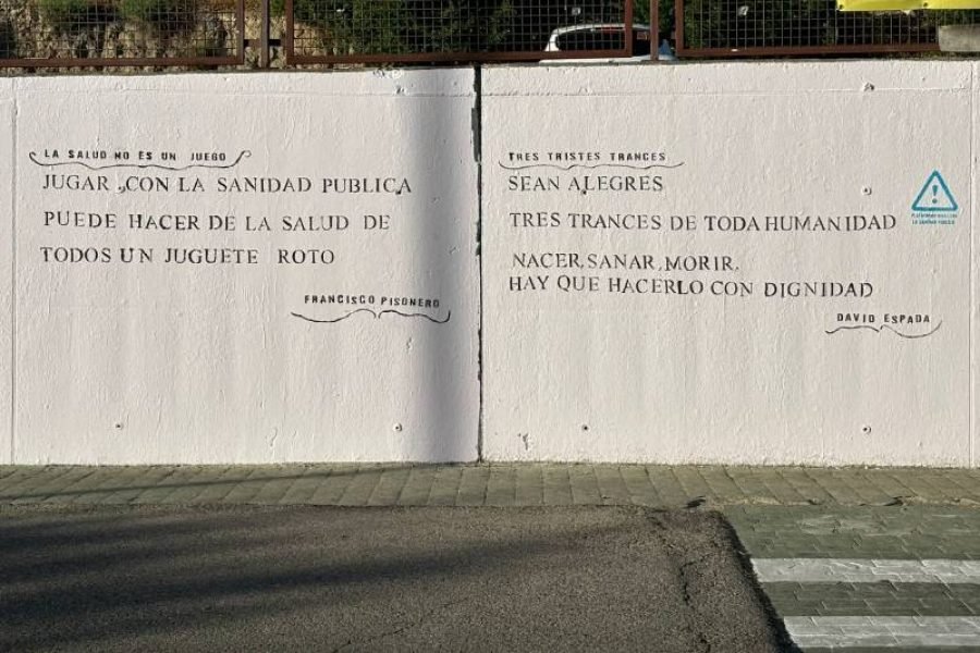 Poesías por la Sanidad Pública en las calles de Rivas / Plataforma Rivas por la Sanidad Pública