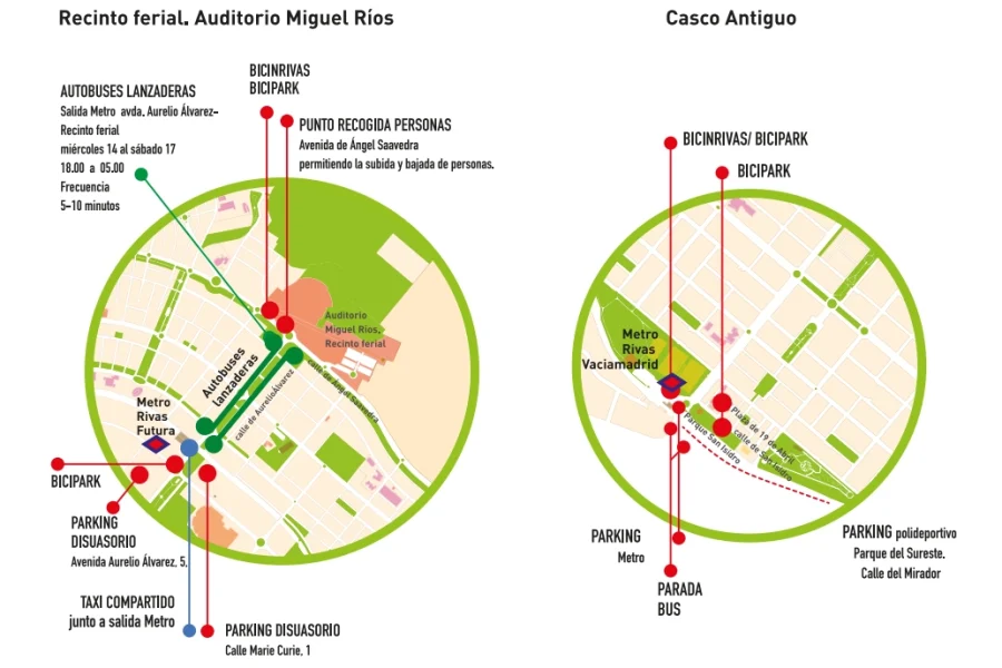 Fiestas de Rivas: información útil sobre movilidad y reciclaje