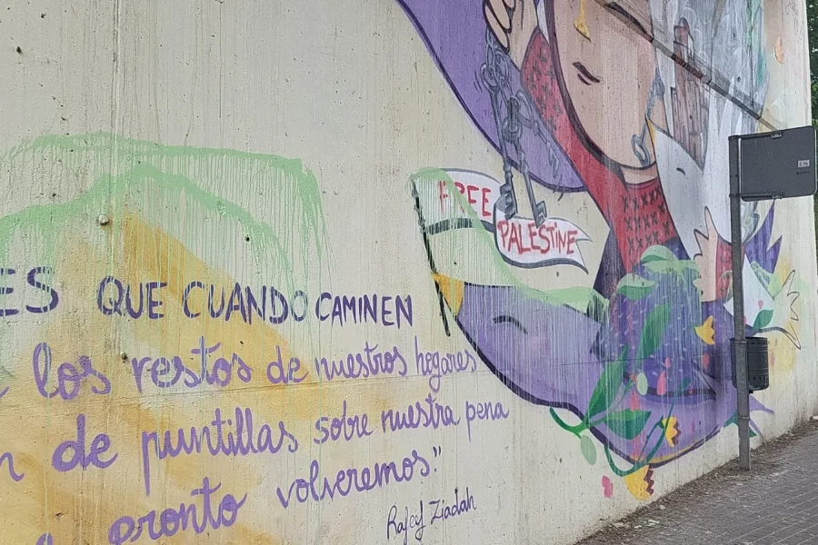 Vandalizan murales por Palestina en Rivas