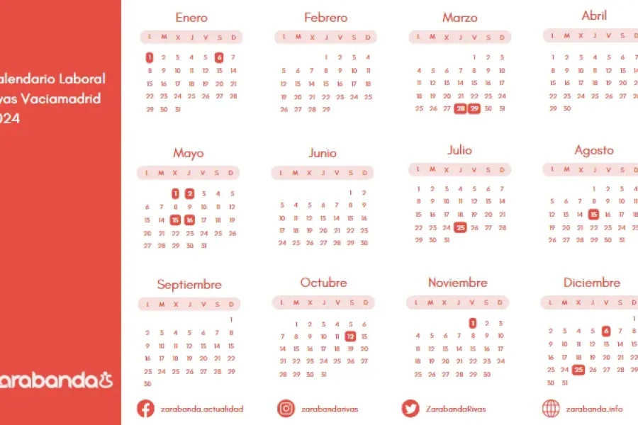 Calendario Laboral Rivas Vaciamadrid 2024