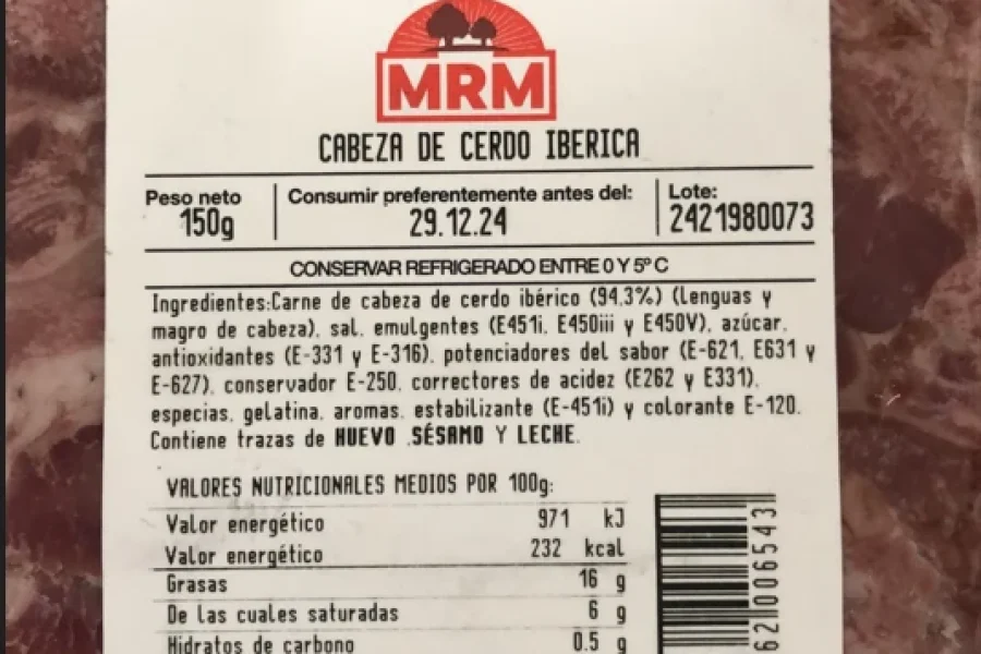 lote de cárnicos afectado según la AESAN