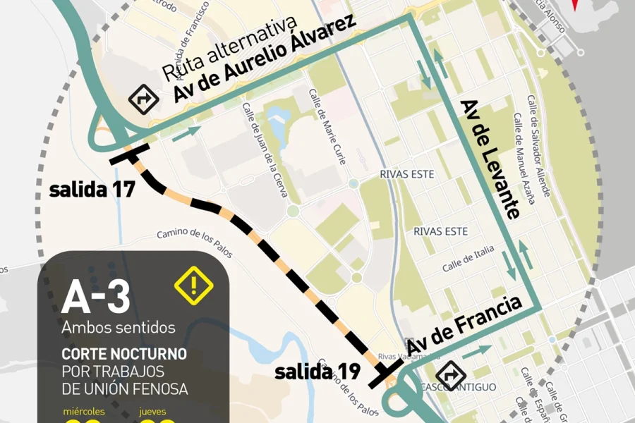Corte total de la A-3 en Rivas